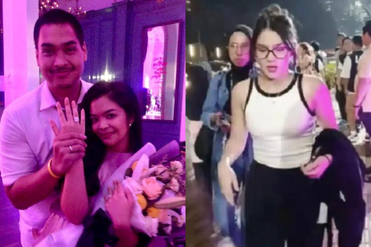 Dito Ariotedjo dengan istri dan Davina Karamoy