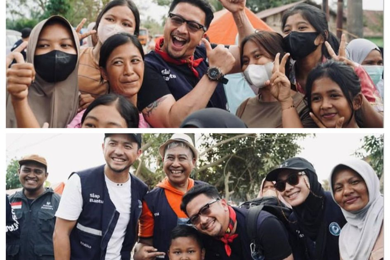 Ferry Maryadi dan Ananda Omesh jadi relawan di Aceh.