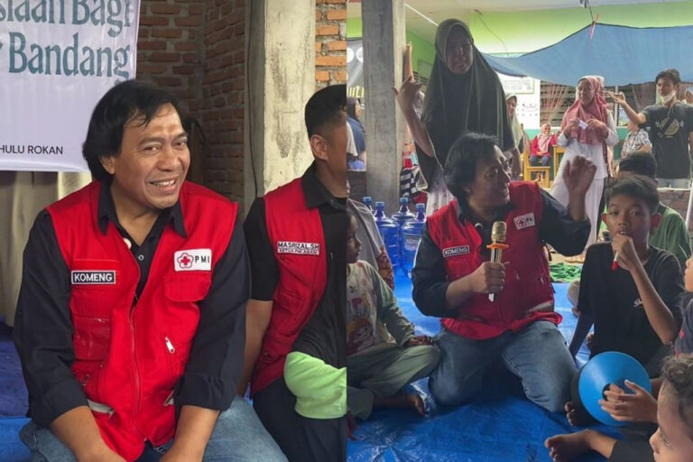 Komeng Jadi Relawan PMI, Hibur Korban Banjir Sumbar dengan Aksi Kemanusiaan