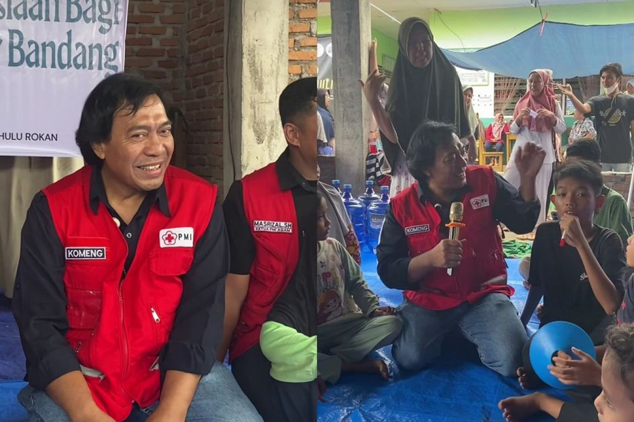 Komeng Jadi Relawan PMI, Hibur Korban Banjir Sumbar dengan Aksi Kemanusiaan