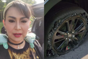 Ratna Listy Nyaris Celaka di Tol Cipali, Ban Mobil Hancur Lebur